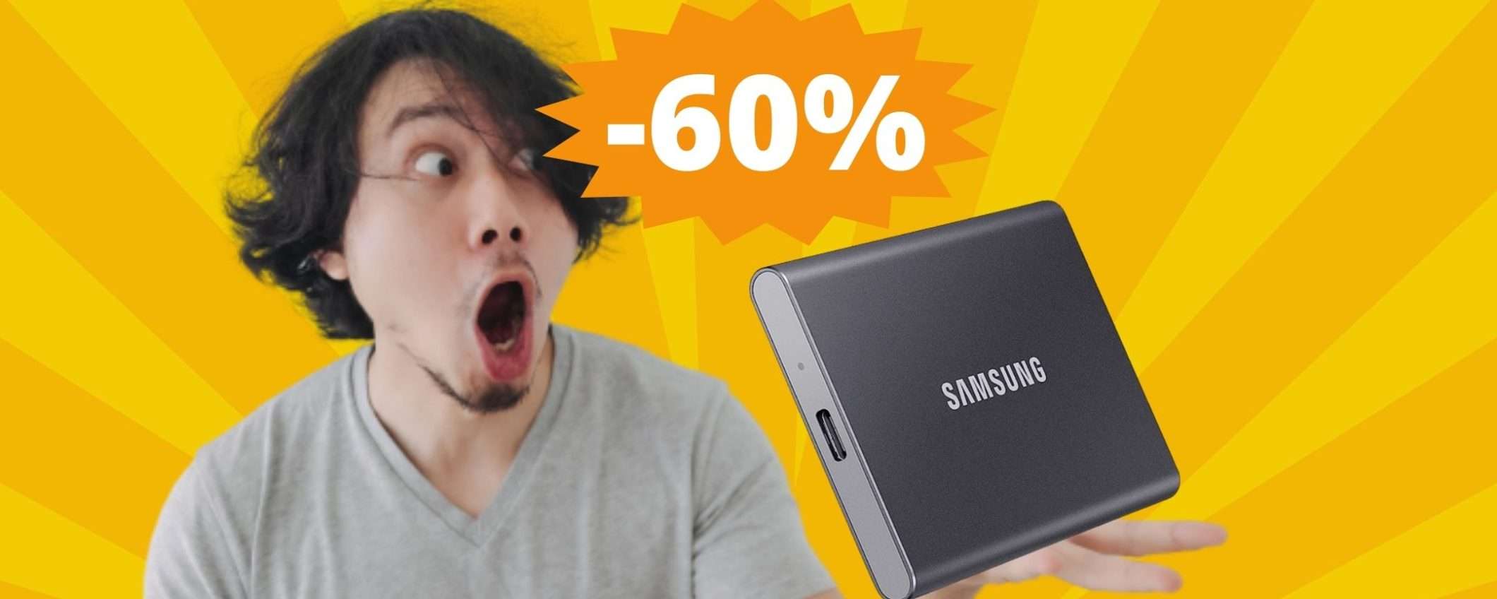Samsung SSD T7 da 1TB: sconto FOLLE del 60% su Amazon Samsung SSD T7 da 1TB: sconto FOLLE del 60% su Amazon