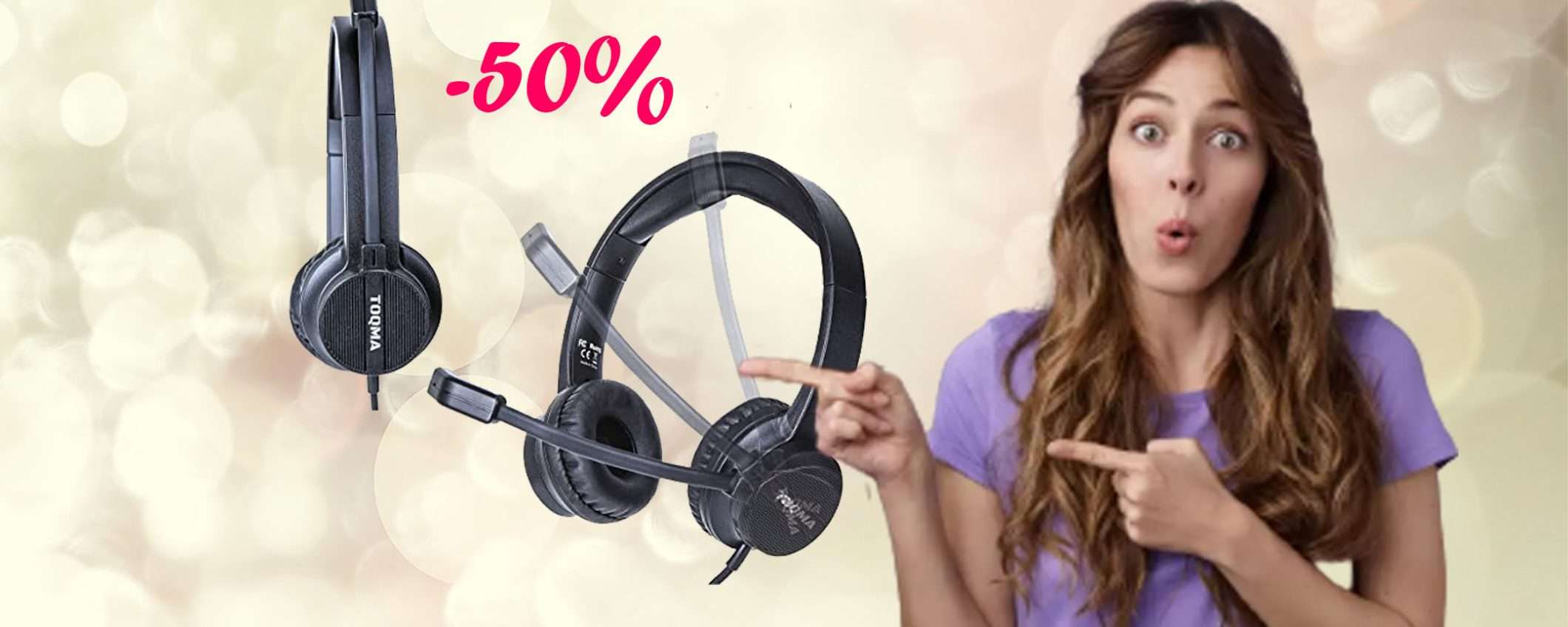 Cuffie con microfono per PC TOQMA oggi a METÁ PREZZO su Amazon Cuffie con microfono per PC TOQMA oggi a METÁ PREZZO su Amazon