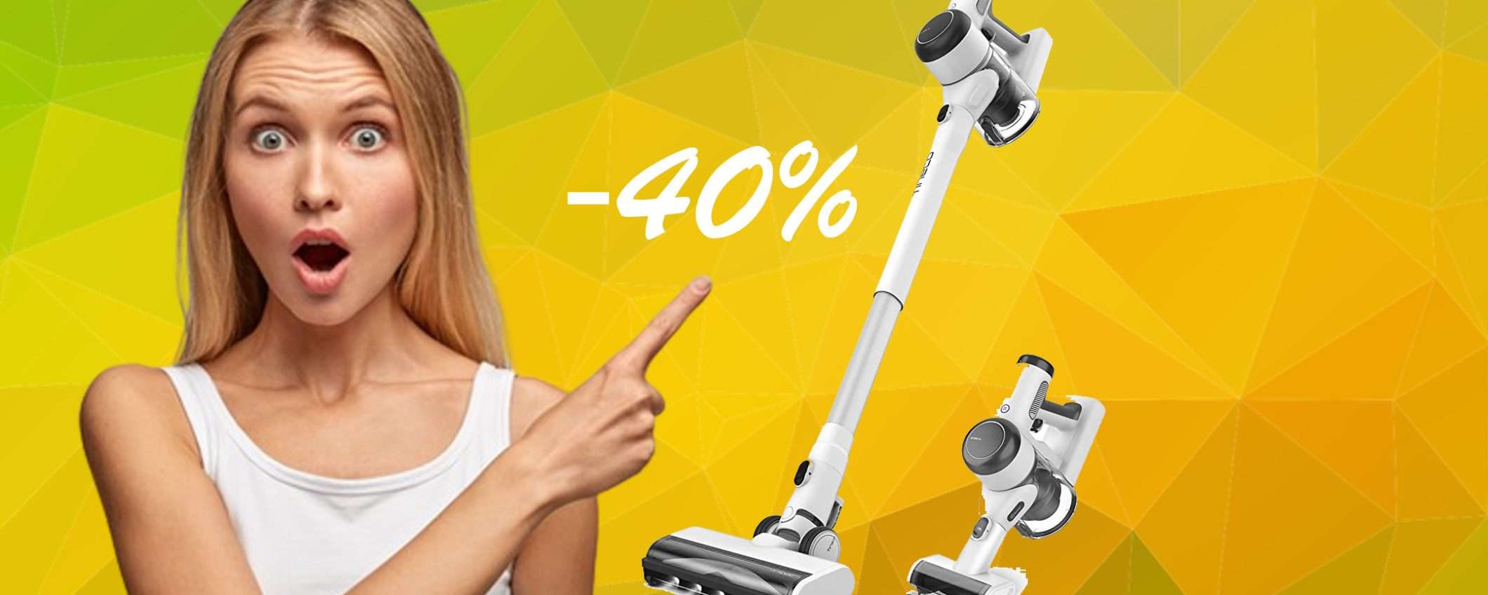 Eccezionale aspirapolvere smart senza fili scontato del 40%: PAZZESCO Eccezionale aspirapolvere smart senza fili scontato del 40%: PAZZESCO