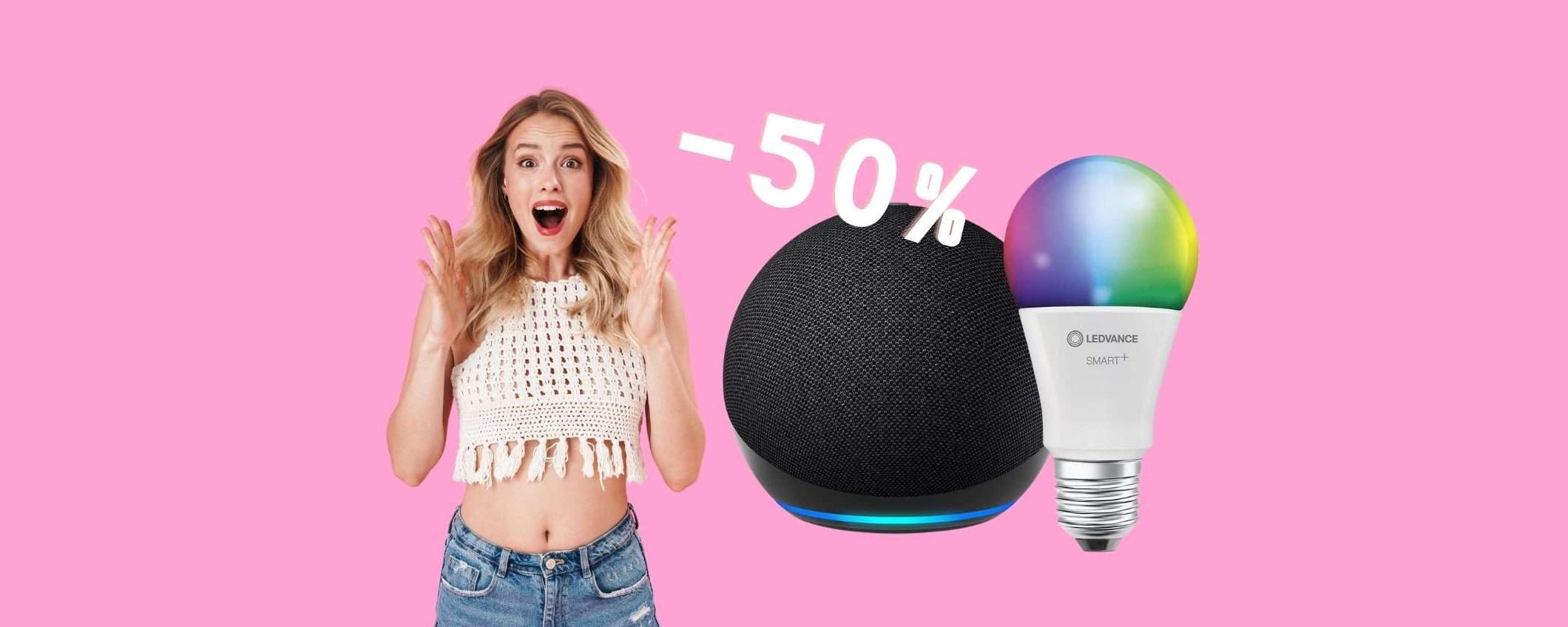 Echo Dot (5ª generazione) più lampadina smart a MENO di 40€ Echo Dot (5ª generazione) più lampadina smart a MENO di 40€