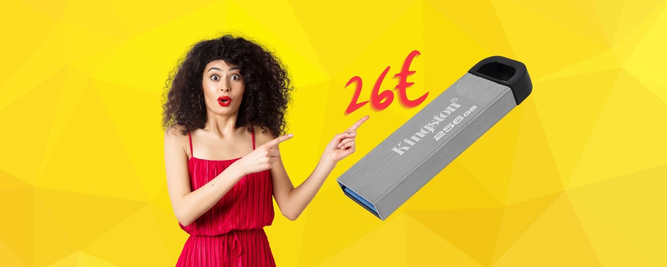 Kingston: chiavetta USB da 256GB SUPER VELOCE a 26€ su Amazon Kingston: chiavetta USB da 256GB SUPER VELOCE a 26€ su Amazon