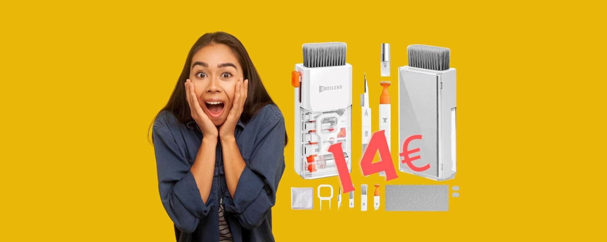 Kit 10 in 1 per pulire tastiere, schermi, AirPods e TANTO altro a 14€ Kit 10 in 1 per pulire tastiere, schermi, AirPods e TANTO altro a 14€
