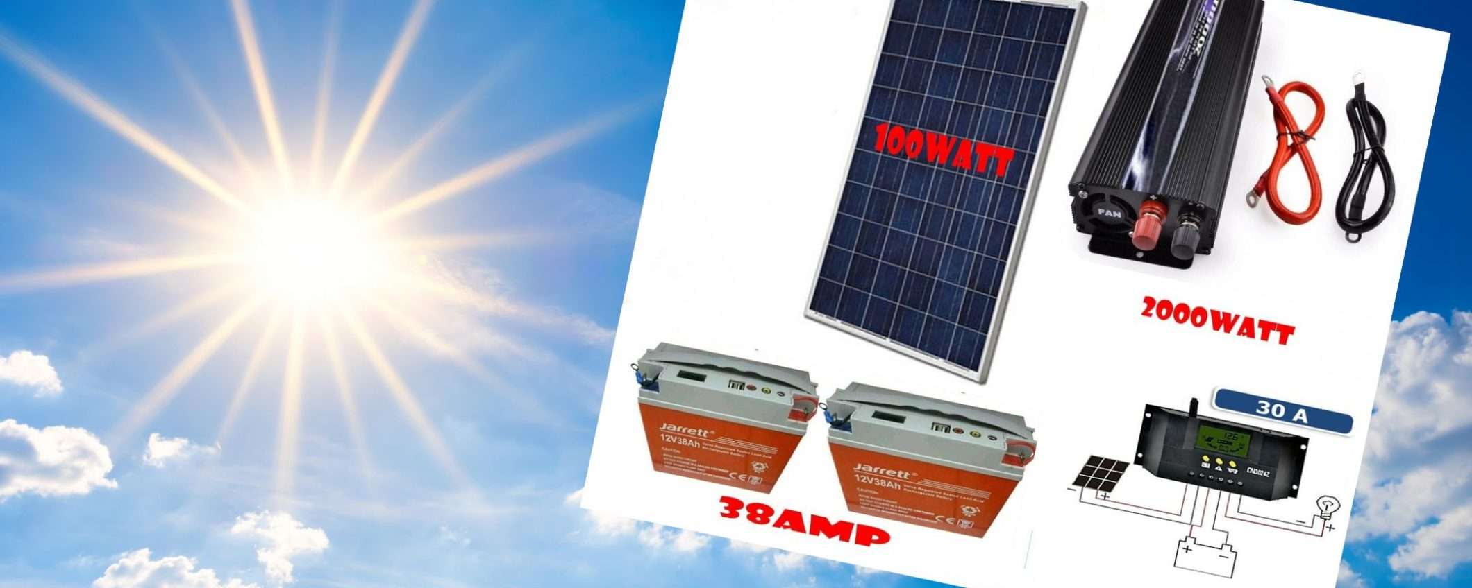 Kit fotovoltaico con DOPPIO ACCUMULO e inverter 2000W a 199€: un affare assurdo Kit fotovoltaico con DOPPIO ACCUMULO e inverter 2000W a 199€: un affare assurdo