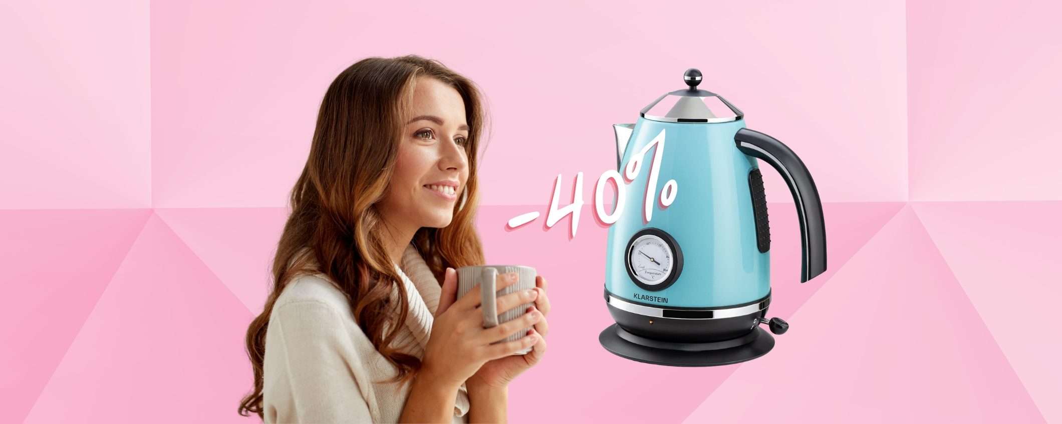 Klarstein: il bollitore vintage più apprezzato ora in SCONTO al 40% Klarstein: il bollitore vintage più apprezzato ora in SCONTO al 40%