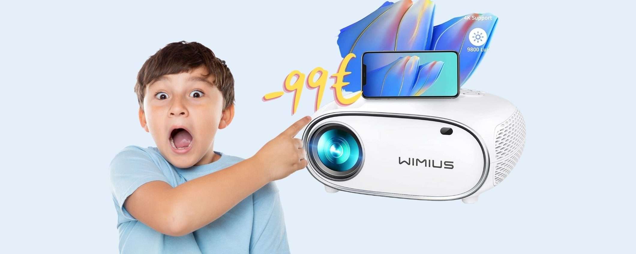 Mini proiettore WiFi da 9800 lumen 4K: OFFERTA LAMPO Amazon (-99€) Mini proiettore WiFi da 9800 lumen 4K: OFFERTA LAMPO Amazon (-99€)