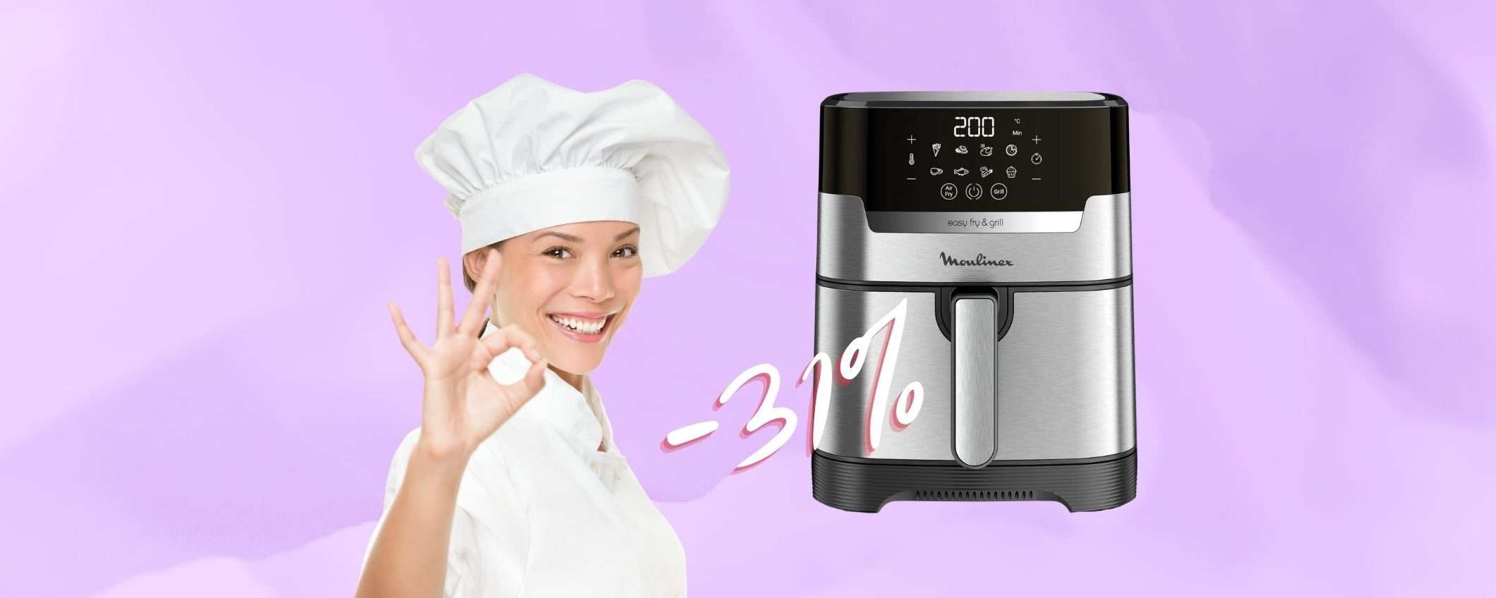 Moulinex Easy Fry & Grill: friggitrice ad aria 2 in 1 a POCHISIMO (-31%) Moulinex Easy Fry & Grill: friggitrice ad aria 2 in 1 a POCHISIMO (-31%)