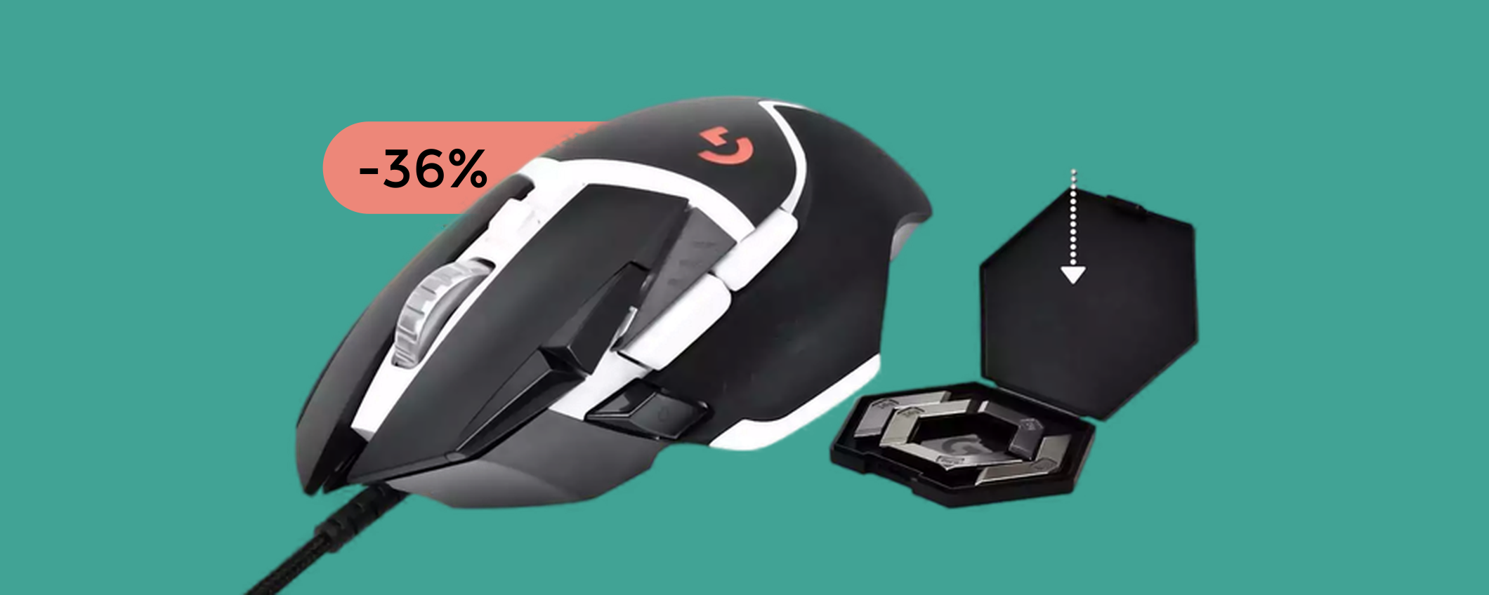 Mouse Logitech con sensore SUPER preciso e peso REGOLABILE (-36%) Mouse Logitech con sensore SUPER preciso e peso REGOLABILE (-36%)