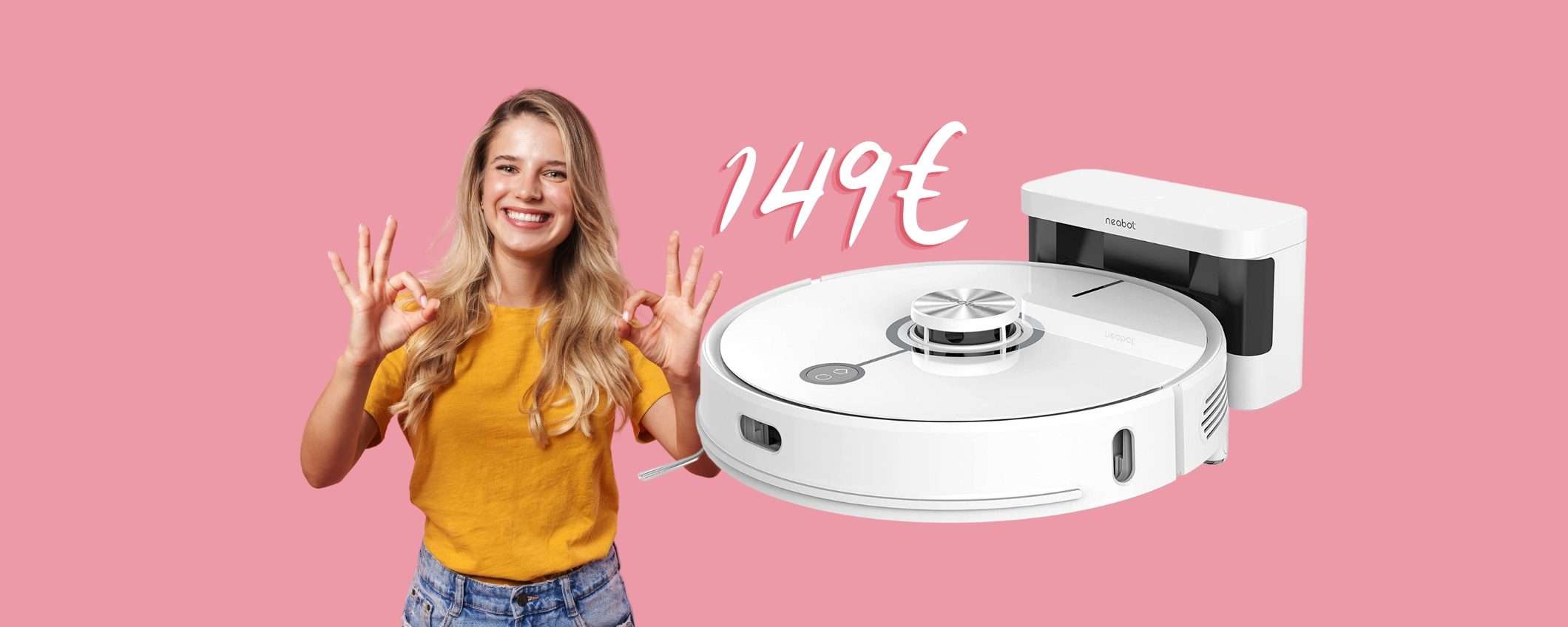 Robot che aspira e lava con controlli in App e comandi vocali a 149€ Robot che aspira e lava con controlli in App e comandi vocali a 149€