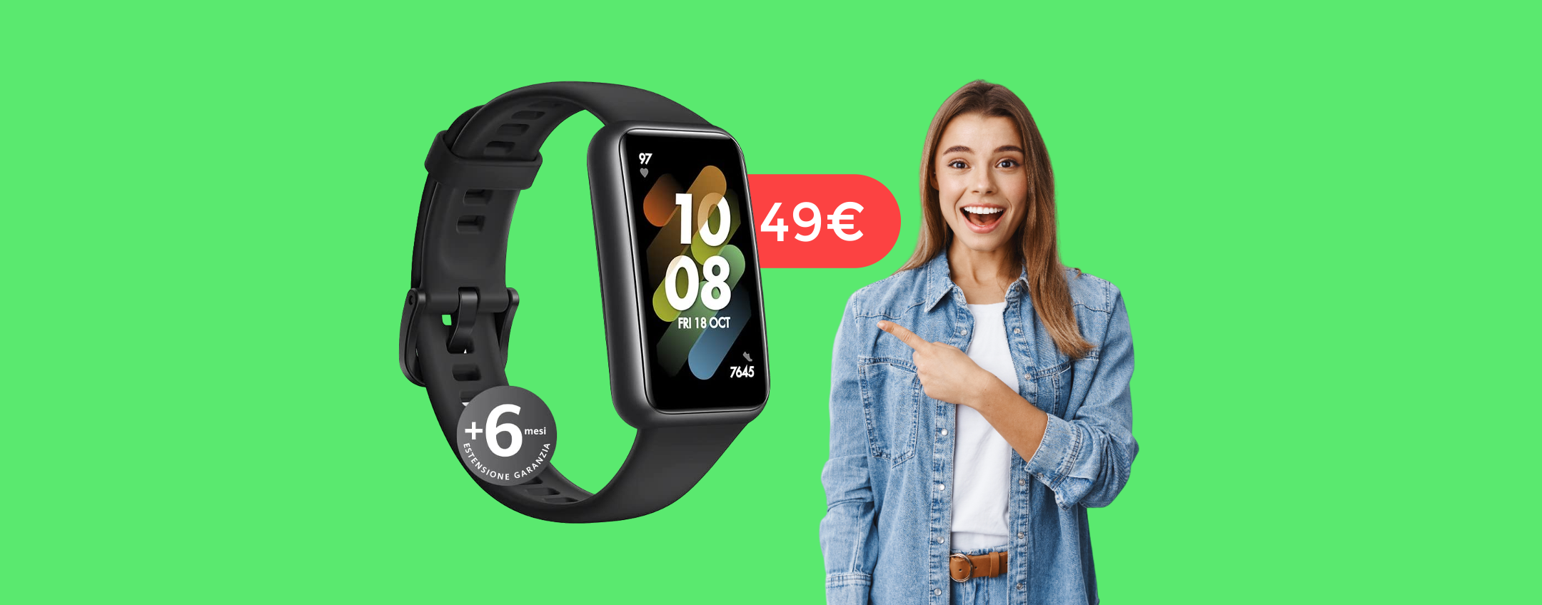 HONOR Band 7 Smartwatch schermo AMOLED grande da 1,47 pollici