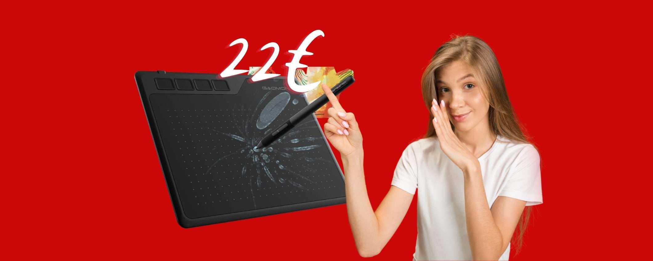 Solo 22€ per questa tavoletta grafica per Android, Windows e Mac Solo 22€ per questa tavoletta grafica per Android, Windows e Mac