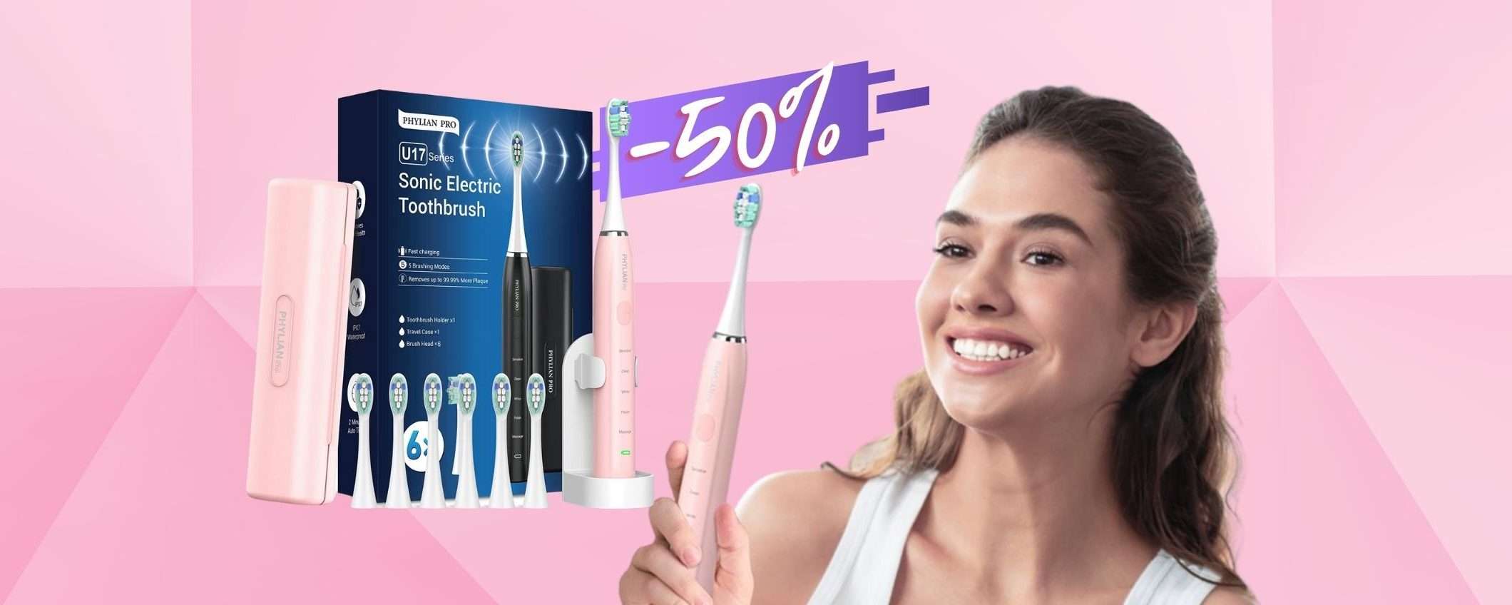 Spazzolino elettrico sonico a MENO di 15€ è da prendere al VOLO (-50%) Spazzolino elettrico sonico a MENO di 15€ è da prendere al VOLO (-50%)