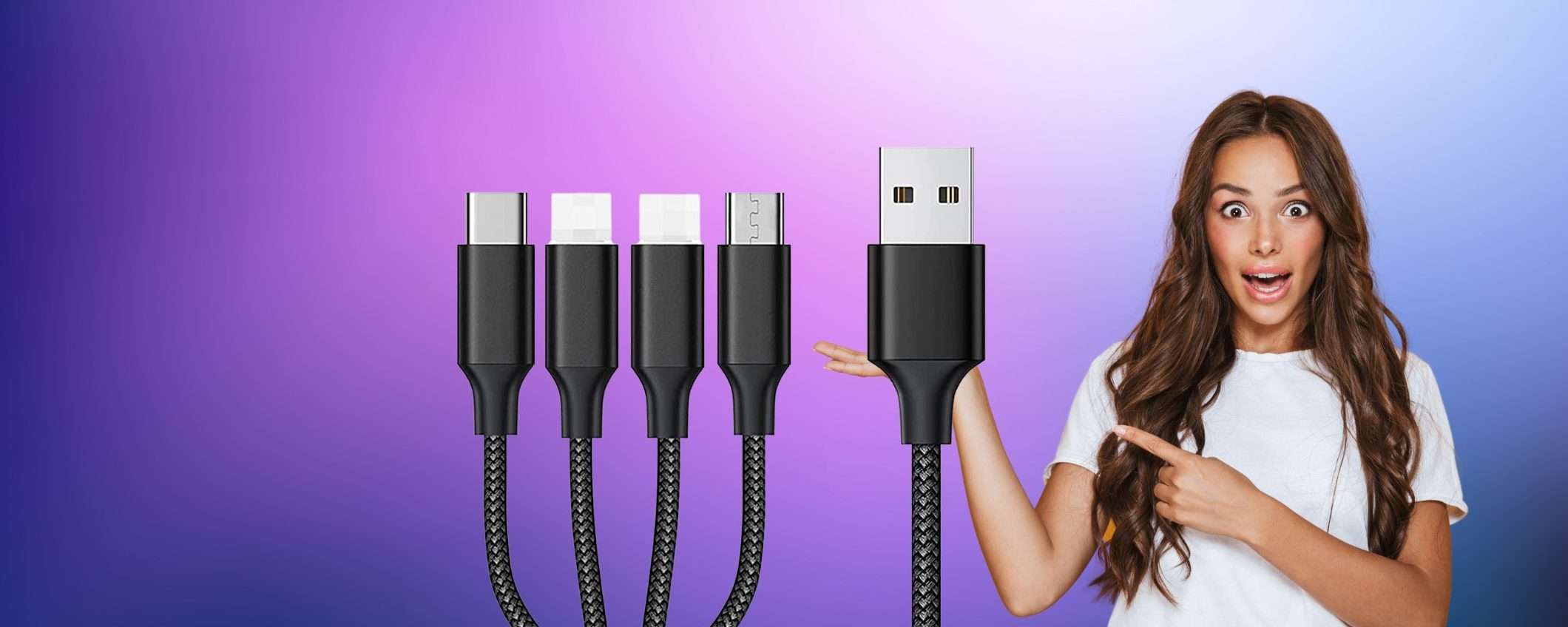 Un cavo ma ci ricarichi 4 prodotti INSIEME, solo 5€ per pochissimo Un cavo ma ci ricarichi 4 prodotti INSIEME, solo 5€ per pochissimo