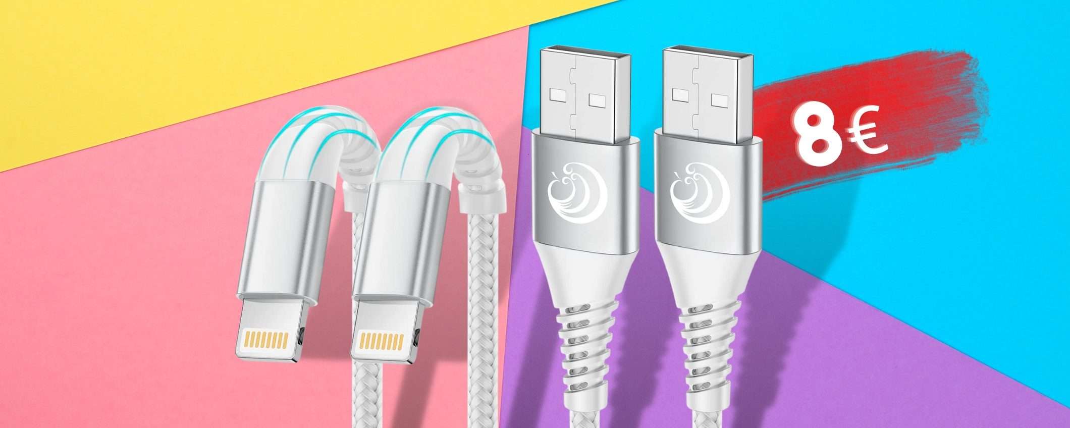 Cavi iPhone da prendere AL VOLO: certificati MFi e resistenti a 8€ Cavi iPhone da prendere AL VOLO: certificati MFi e resistenti a 8€