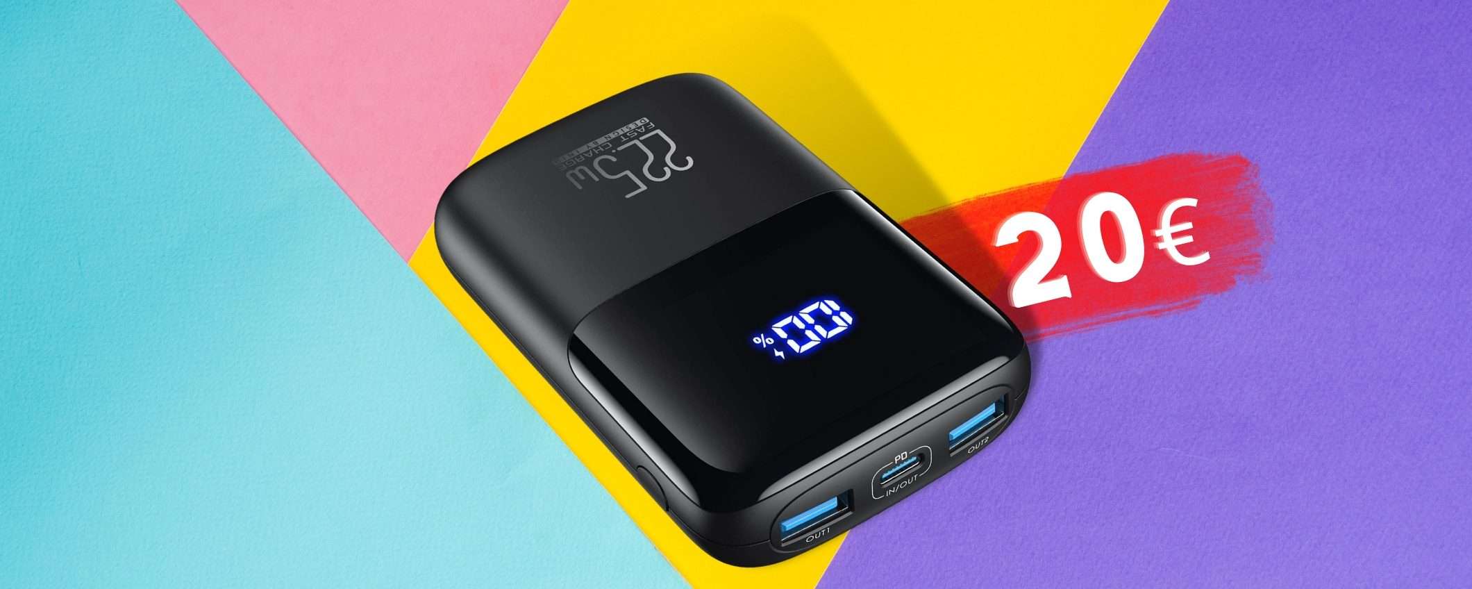 Powerbank 22,5W con 2 ricariche assicurate: al 50% è un SOGNO Powerbank 22,5W con 2 ricariche assicurate: al 50% è un SOGNO