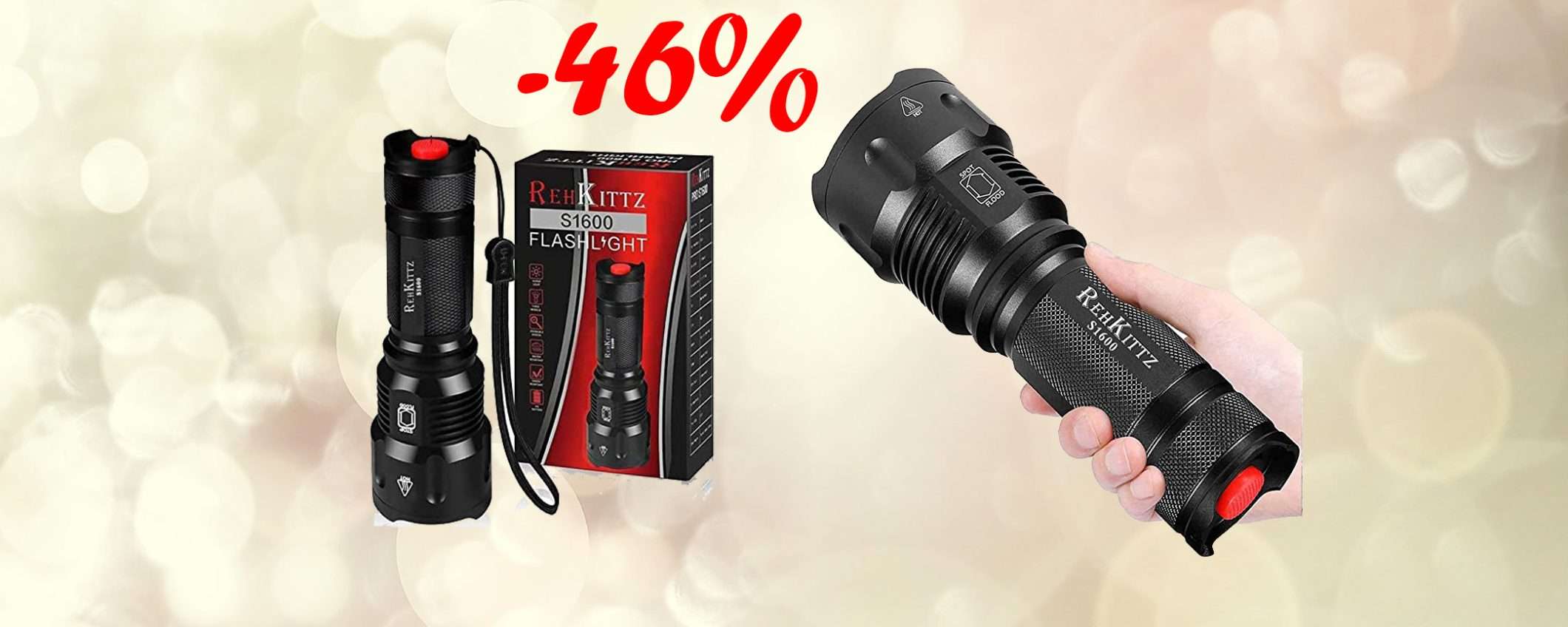 Torcia LED ad alta potenza: imperdibile con sconto del 46% su Amazon Torcia LED ad alta potenza: imperdibile con sconto del 46% su Amazon