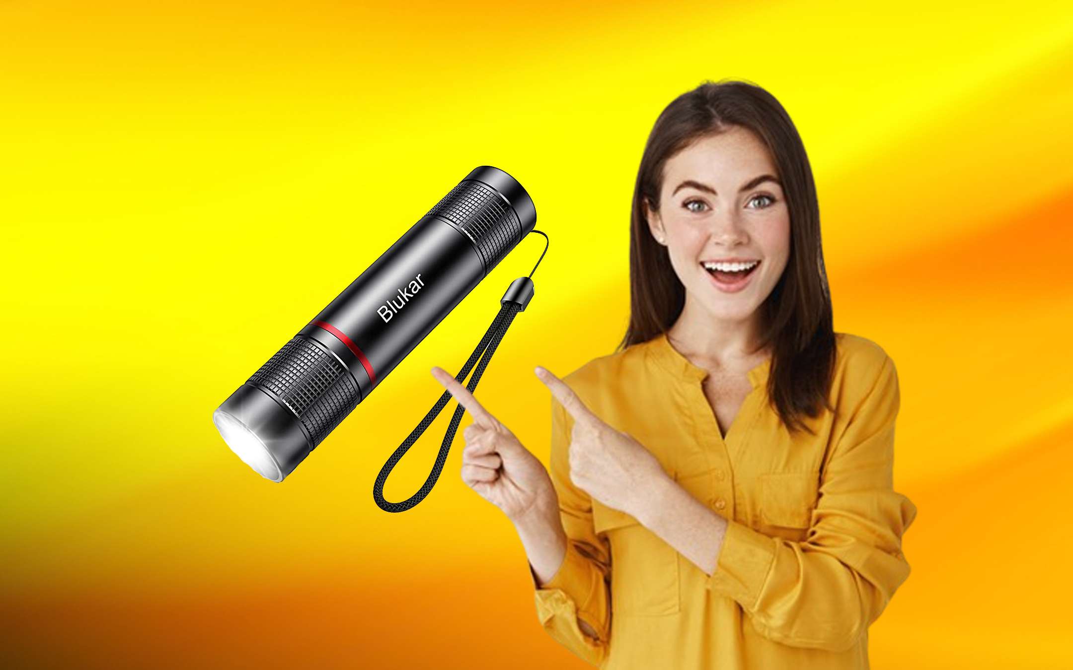 Flanliy Mini torcia portachiavi, 1200 lm, mini torcia a LED, ricaricabile, impermeabile, mini portachiavi con power bank per esterni di emergenza, campeggio (A