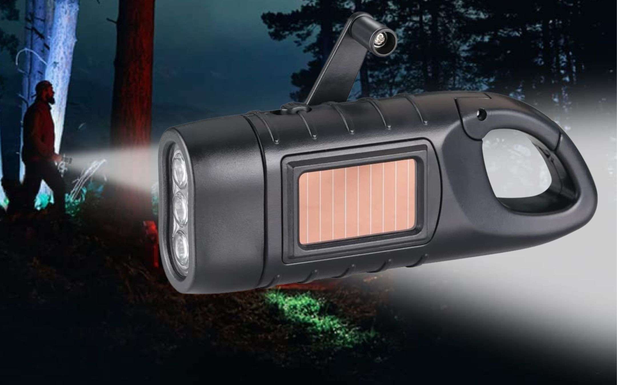 Torcia solare a manovella, torcia di sopravvivenza di emergenza, torcia a LED (gialla) | Leroy Merlin