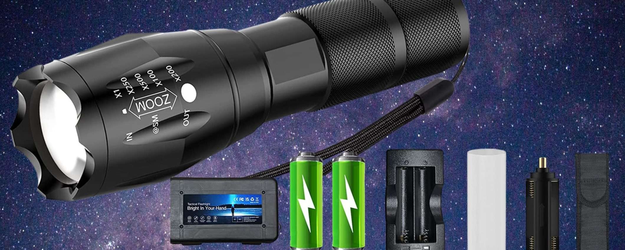 Superba torcia LUMINOSISSIMA e super accessoriata: a 15€ è un affare assurdo Superba torcia LUMINOSISSIMA e super accessoriata: a 15€ è un affare assurdo