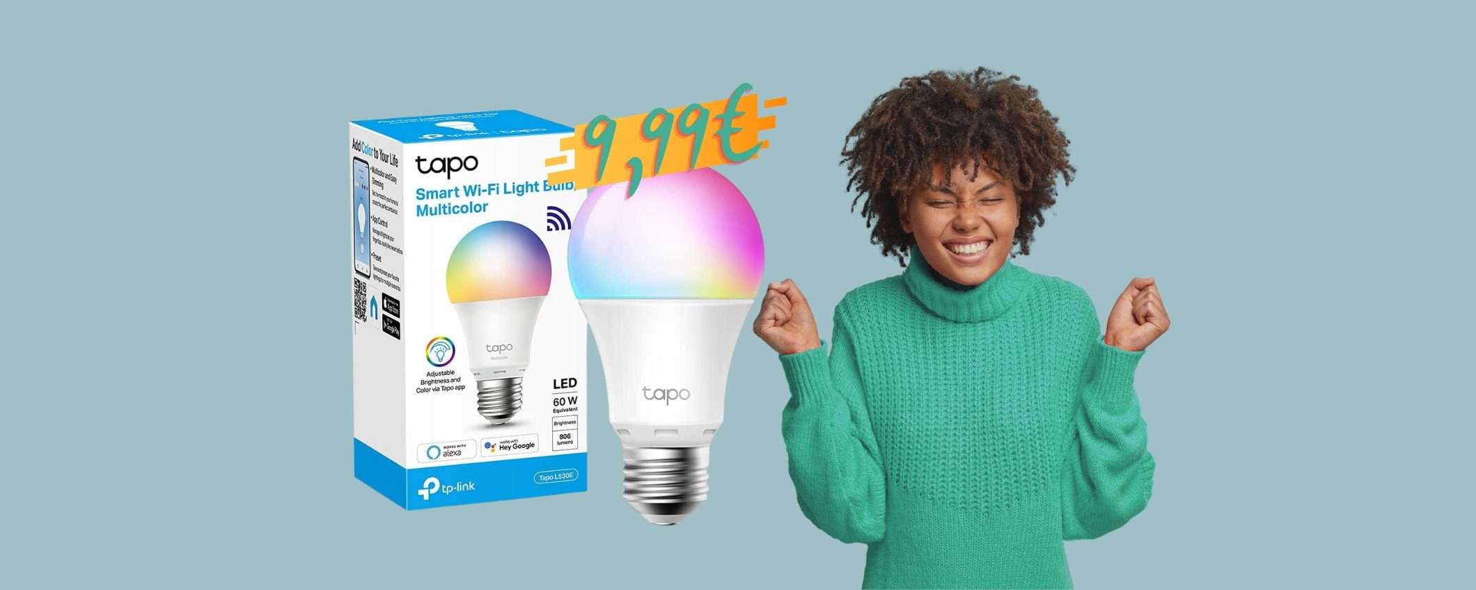 TP-Link: lampadina WiFi multicolor che accendi anche con la voce a 9,99€ TP-Link: lampadina WiFi multicolor che accendi anche con la voce a 9,99€