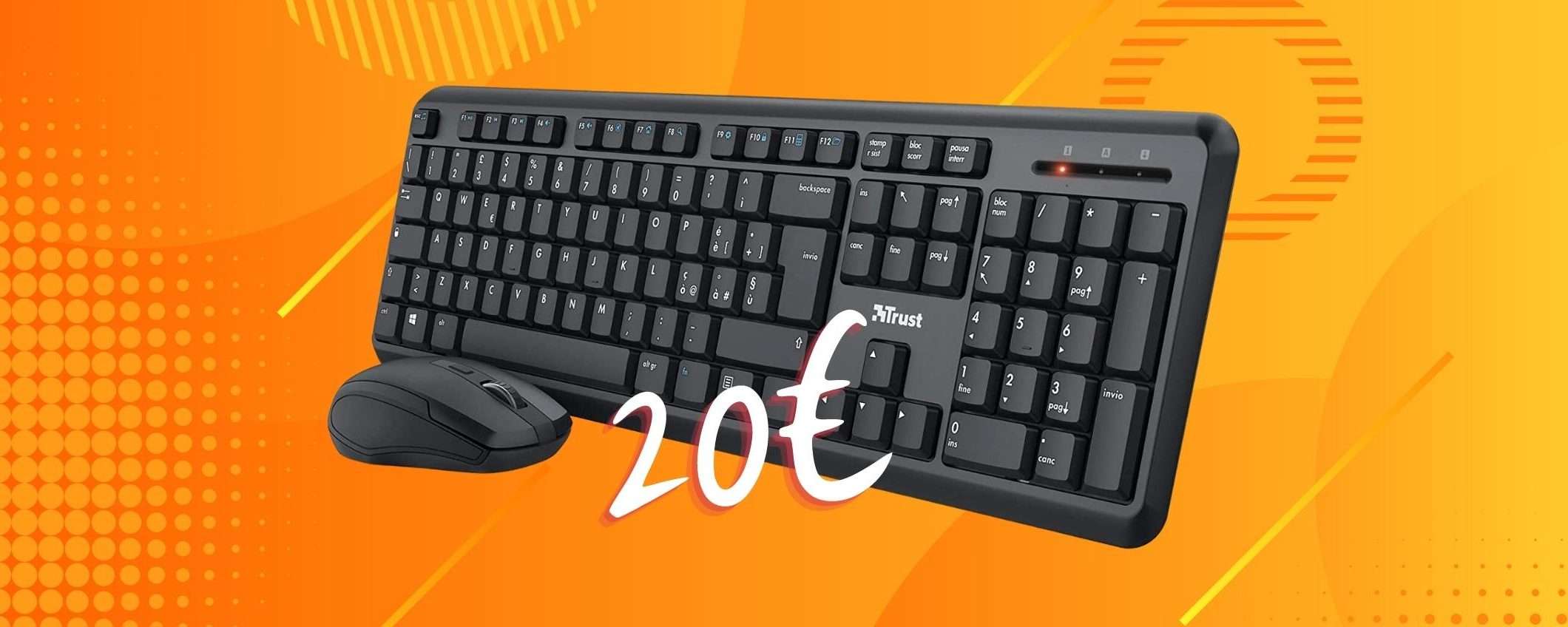 Trust Ymo: kit wireless, tastiera e mouse a pochissimo, 20€ su Amazon Trust Ymo: kit wireless, tastiera e mouse a pochissimo, 20€ su Amazon