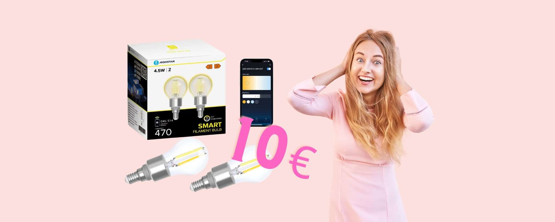 2 lampadine smart vintage compatibili con Alexa e Google Home a 10€ 2 lampadine smart vintage compatibili con Alexa e Google Home a 10€