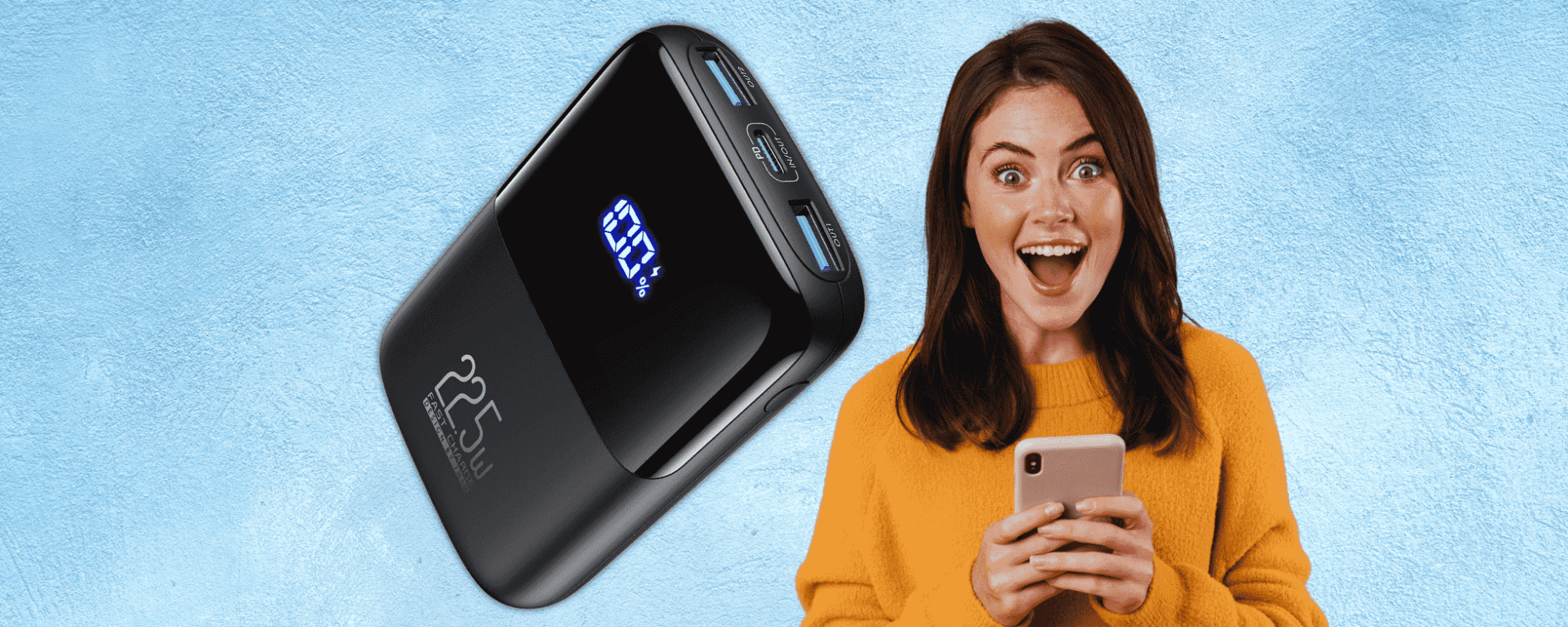 Con questo Mini Power Bank in SCONTO carichi 3 dispositivi insieme Con questo Mini Power Bank in SCONTO carichi 3 dispositivi insieme