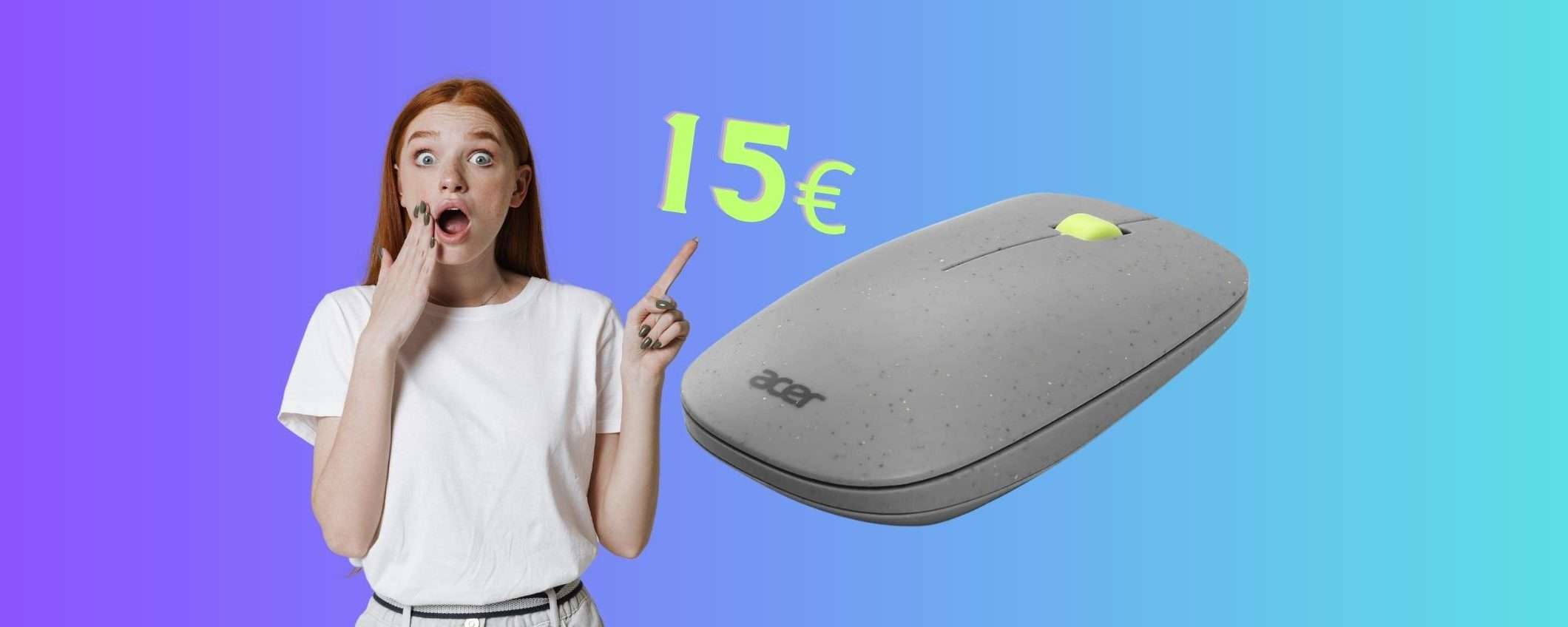 Acer: mouse wireless elegante e compatto a 15€ su Amazon (-37%) Acer: mouse wireless elegante e compatto a 15€ su Amazon (-37%)