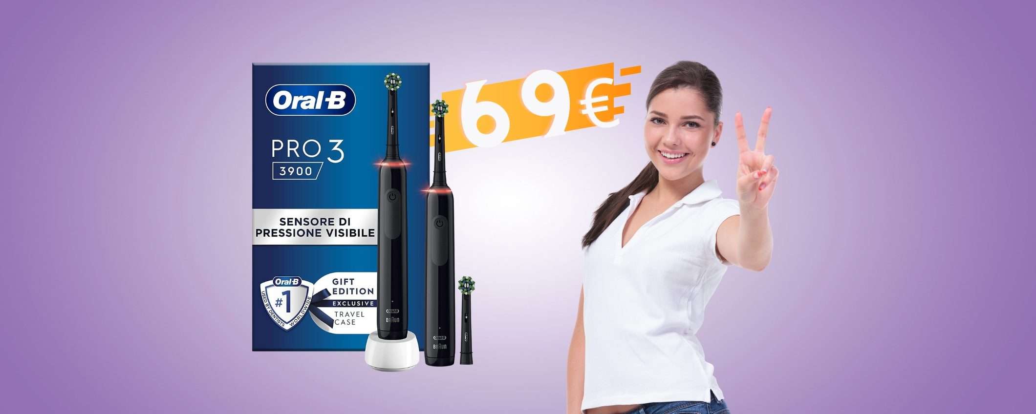Amazon FUORI TUTTO: 2 spazzolini elettrici Oral-B Pro 3 a 69€ (-24%) Amazon FUORI TUTTO: 2 spazzolini elettrici Oral-B Pro 3 a 69€ (-24%)