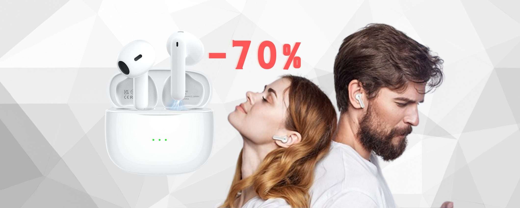 Auricolari Bluetooth impermeabili, microfoni ENC e 36h di autonomia a 15€ Auricolari Bluetooth impermeabili, microfoni ENC e 36h di autonomia a 15€