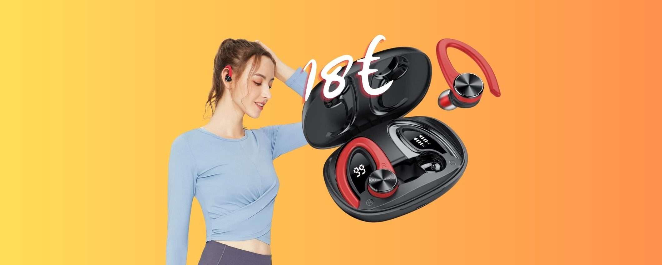 Auricolari Bluetooth per gli sportivi a 18€ con DOPPIO SCONTO Auricolari Bluetooth per gli sportivi a 18€ con DOPPIO SCONTO