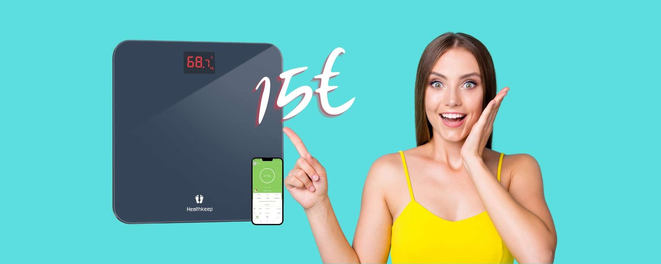Bilancia pesa persone digitale con controlli in app a 15€ su Amazon Bilancia pesa persone digitale con controlli in app a 15€ su Amazon