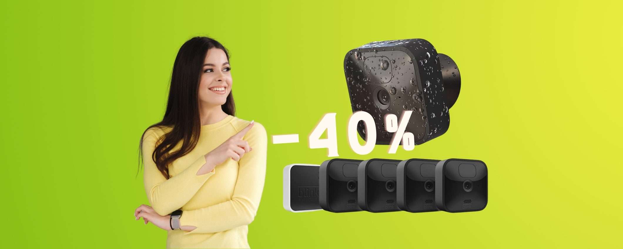 Blink Outdoor: sistema di videosorveglianza con 4 videocamere al 40% Blink Outdoor: sistema di videosorveglianza con 4 videocamere al 40%