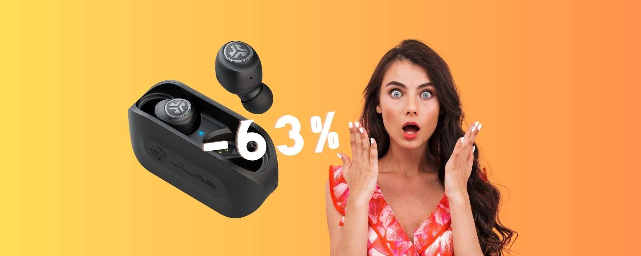 BOMBA su Amazon: gli auricolari wireless JLab Go Air a MENO di 15€ BOMBA su Amazon: gli auricolari wireless JLab Go Air a MENO di 15€