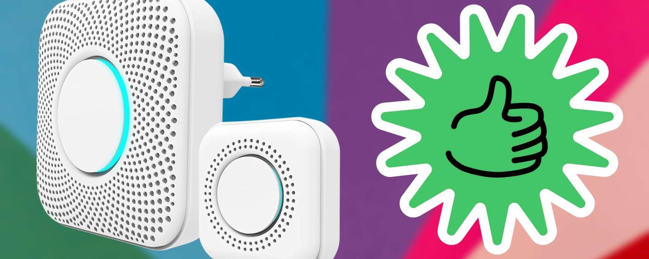 Campanello wireless a 10€ su Amazon: copre fino a 150 metri, una BOMBETTA Campanello wireless a 10€ su Amazon: copre fino a 150 metri, una BOMBETTA