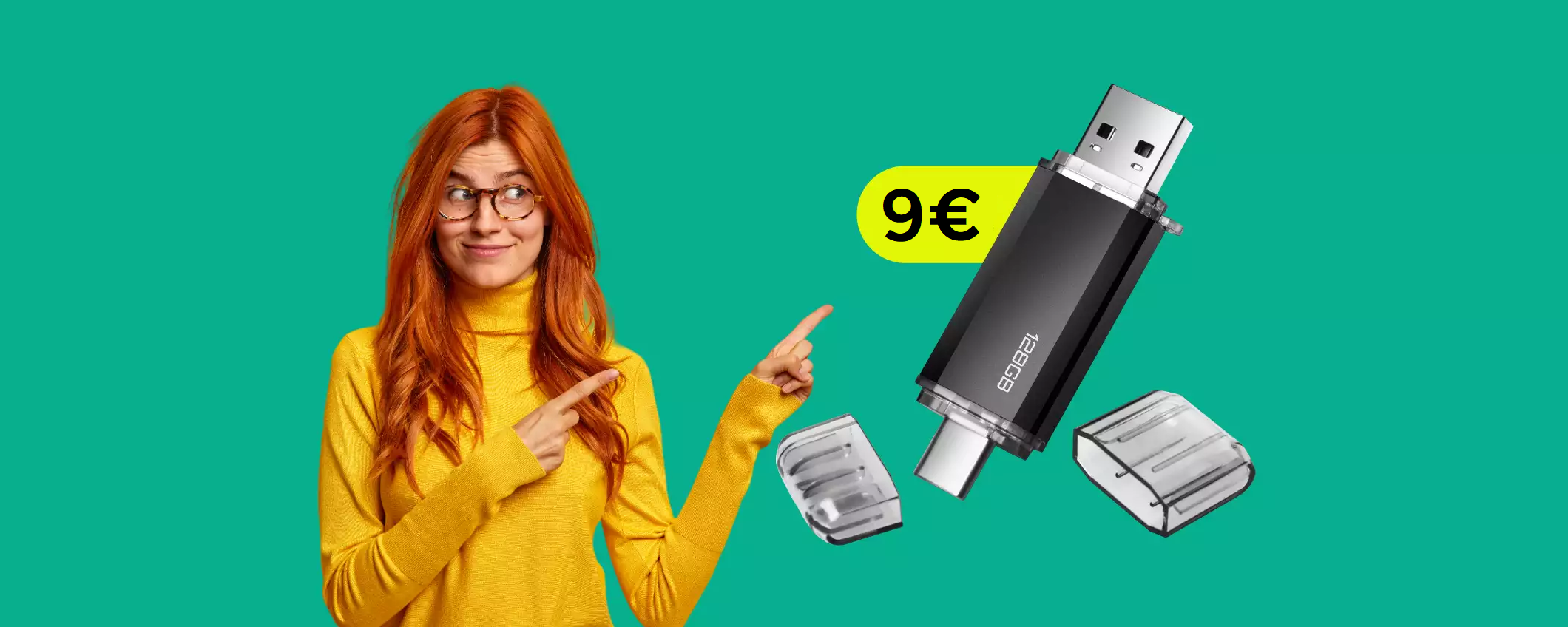 Chiavetta USB 128GB a 2 USCITE: massima versatilità ad appena 9€