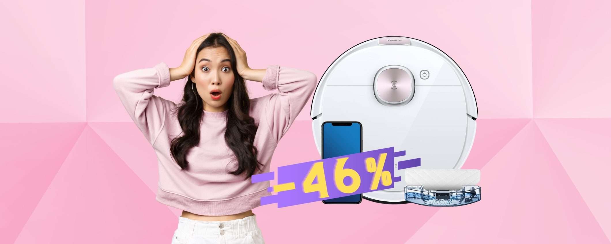 ECOVACS: robot aspirapolvere lavapavimenti a PREZZO BOMBA (-46%) ECOVACS: robot aspirapolvere lavapavimenti a PREZZO BOMBA (-46%)