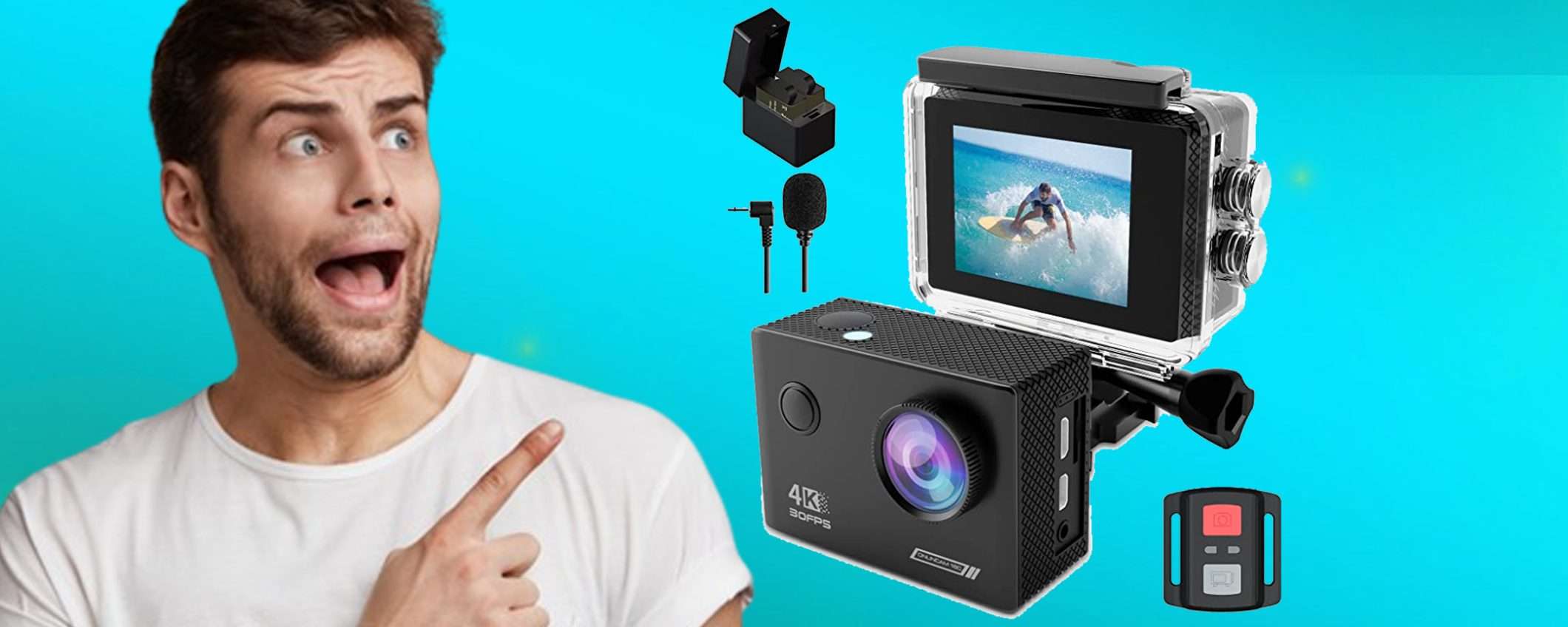 Fantastica Action Cam 4K Ultra HD con sconto IMPERDIBILE su Amazon Fantastica Action Cam 4K Ultra HD con sconto IMPERDIBILE su Amazon