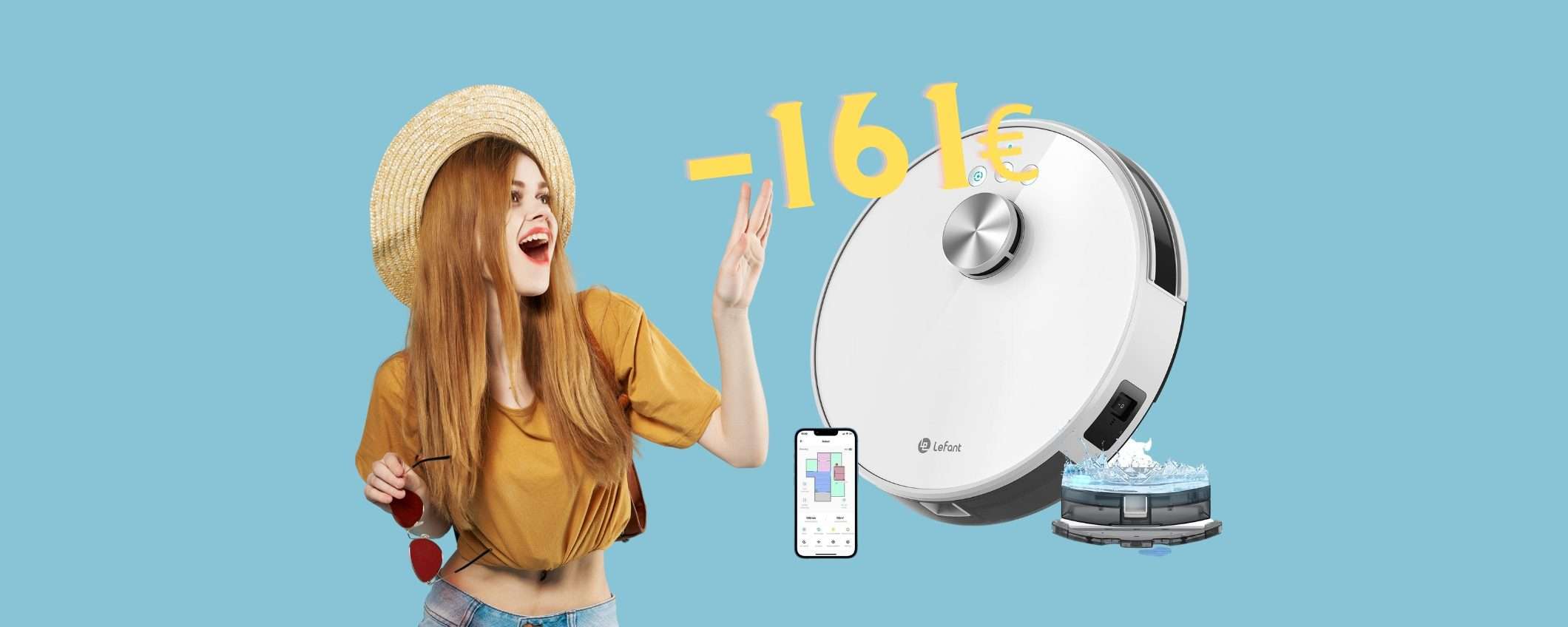 LEFANT M1: robot che aspira e lava, mappatura e comandi vocali a -161€ LEFANT M1: robot che aspira e lava, mappatura e comandi vocali a -161€