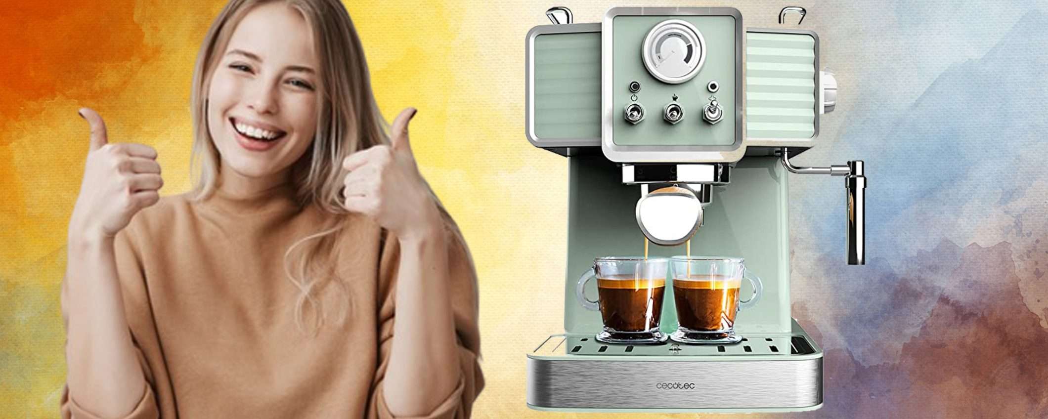 Macchina per caffè espresso e cappuccino: sconto FOLLE su Amazon (-38%) Macchina per caffè espresso e cappuccino: sconto FOLLE su Amazon (-38%)