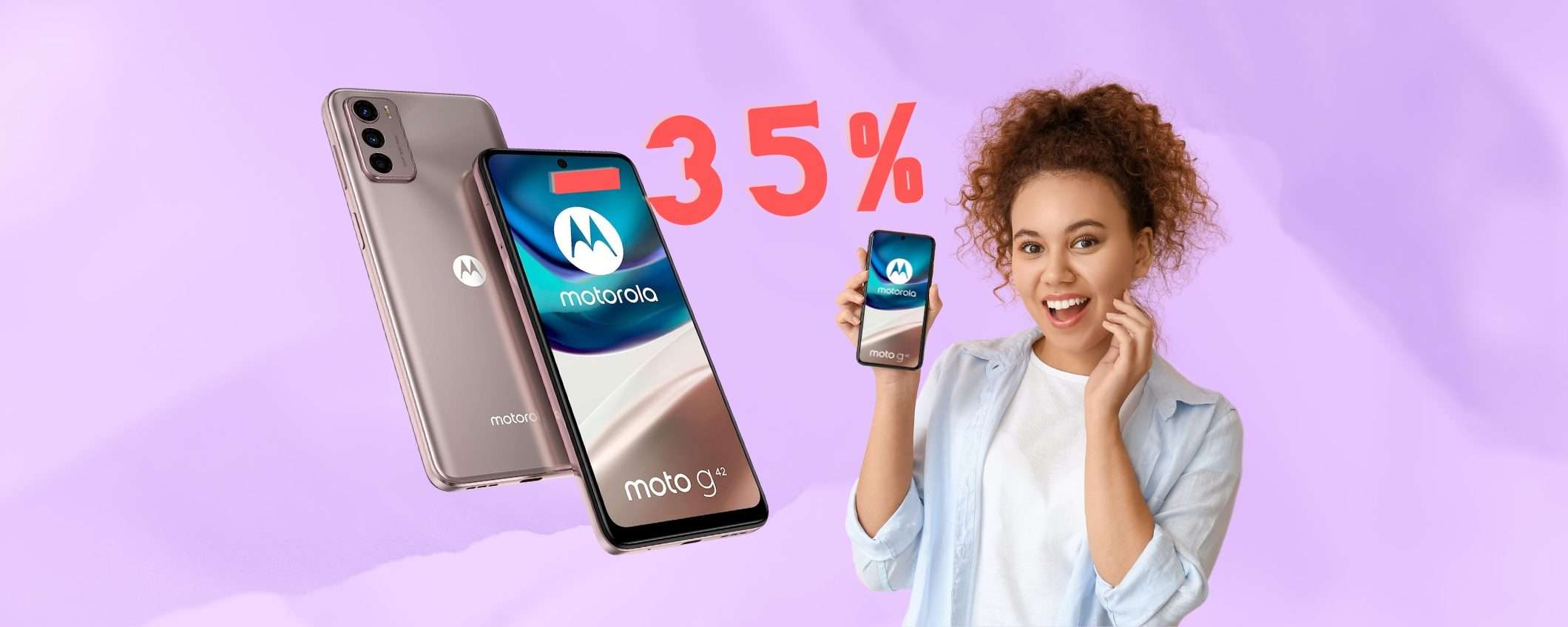 Motorola moto g42 Dual Sim, e tripla fotocamera da 50 MP al 35% Motorola moto g42 Dual Sim, e tripla fotocamera da 50 MP al 35%