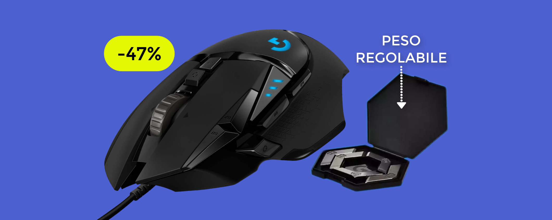 Mouse GAMING Logitech SUPER preciso e con peso REGOLABILE (49€) Mouse GAMING Logitech SUPER preciso e con peso REGOLABILE (49€)