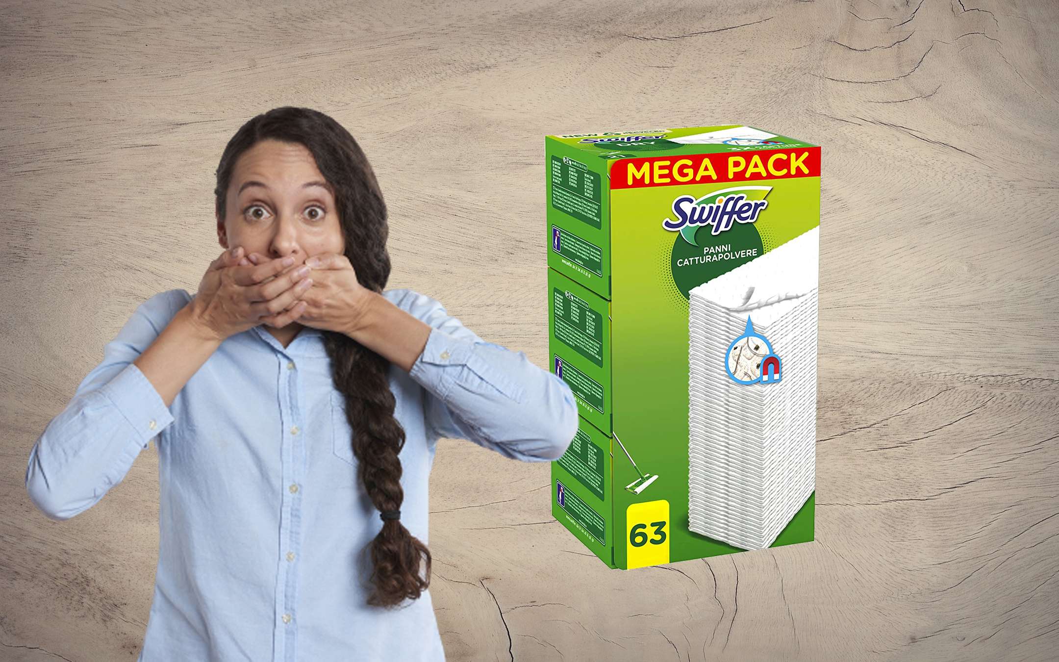 AiQInu 2 Panni Cattura Polvere Riutilizzabili Per Swiffer - Lavabili, Verde