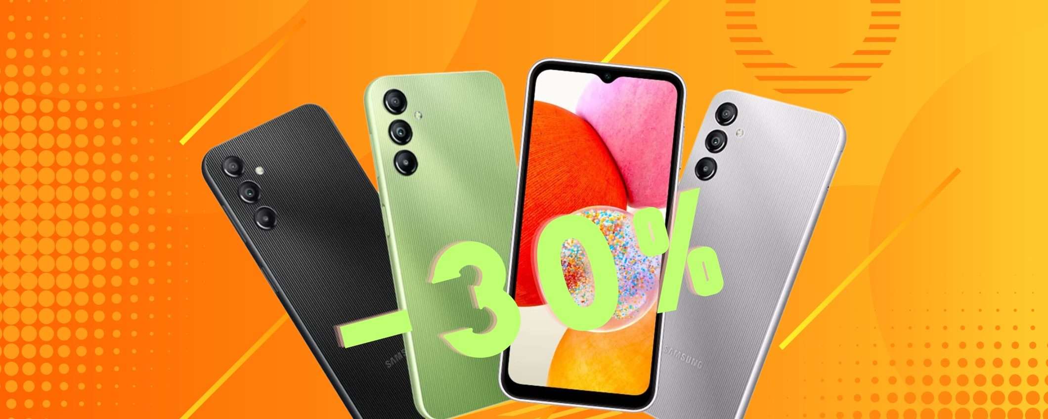 Samsung Galaxy A14: lo smartphone più venduto a prezzo SHOCK, -30% Samsung Galaxy A14: lo smartphone più venduto a prezzo SHOCK, -30%