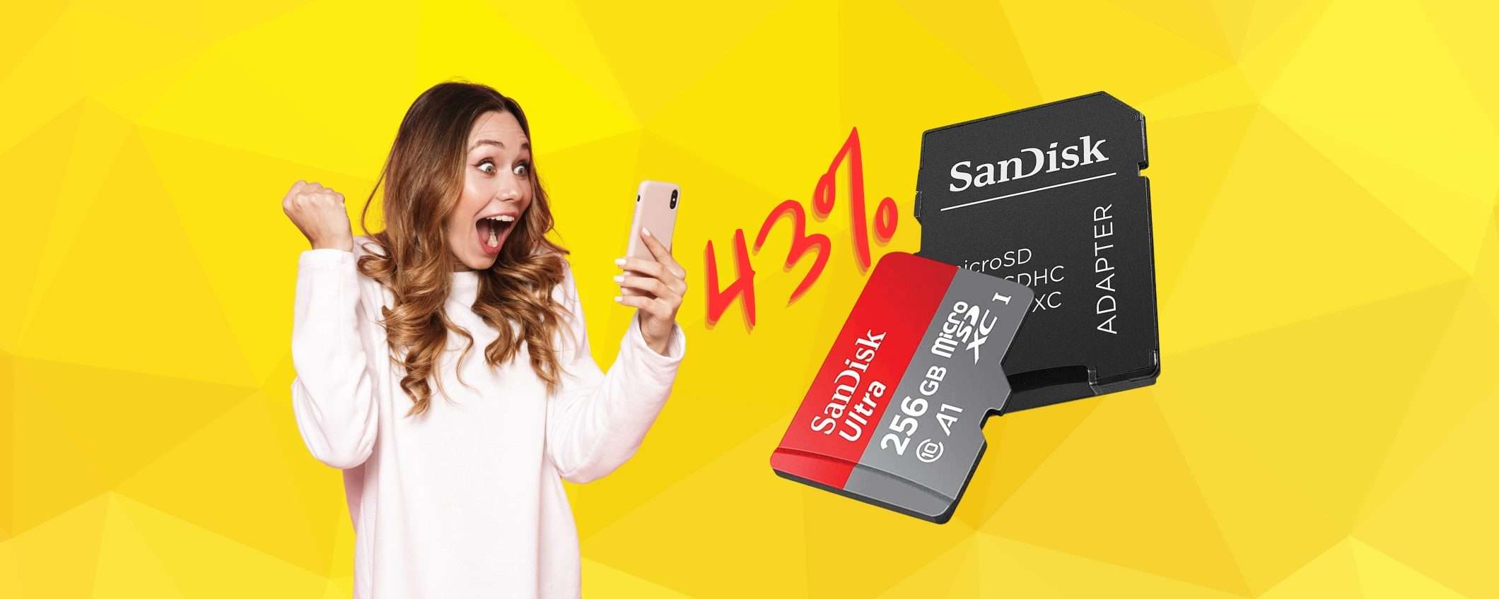 SanDisk Ultra: microSD da 128 GB più adattatore in SCONTO del 43% SanDisk Ultra: microSD da 128 GB più adattatore in SCONTO del 43%