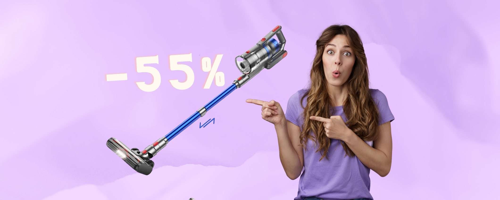 Scopa elettrica senza fili POTENTISSIMA con filtro a 6 strati (-55%) Scopa elettrica senza fili POTENTISSIMA con filtro a 6 strati (-55%)