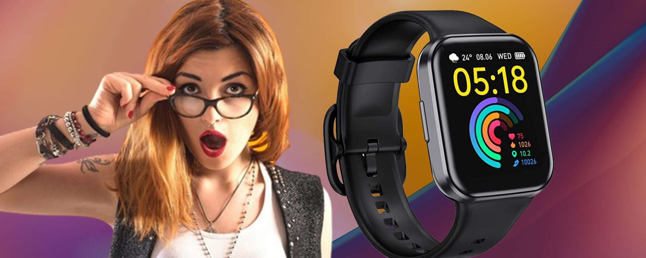 Smartwatch impermeabile con cardiofrequenzimetro: doppio sconto FOLLE Smartwatch impermeabile con cardiofrequenzimetro: doppio sconto FOLLE