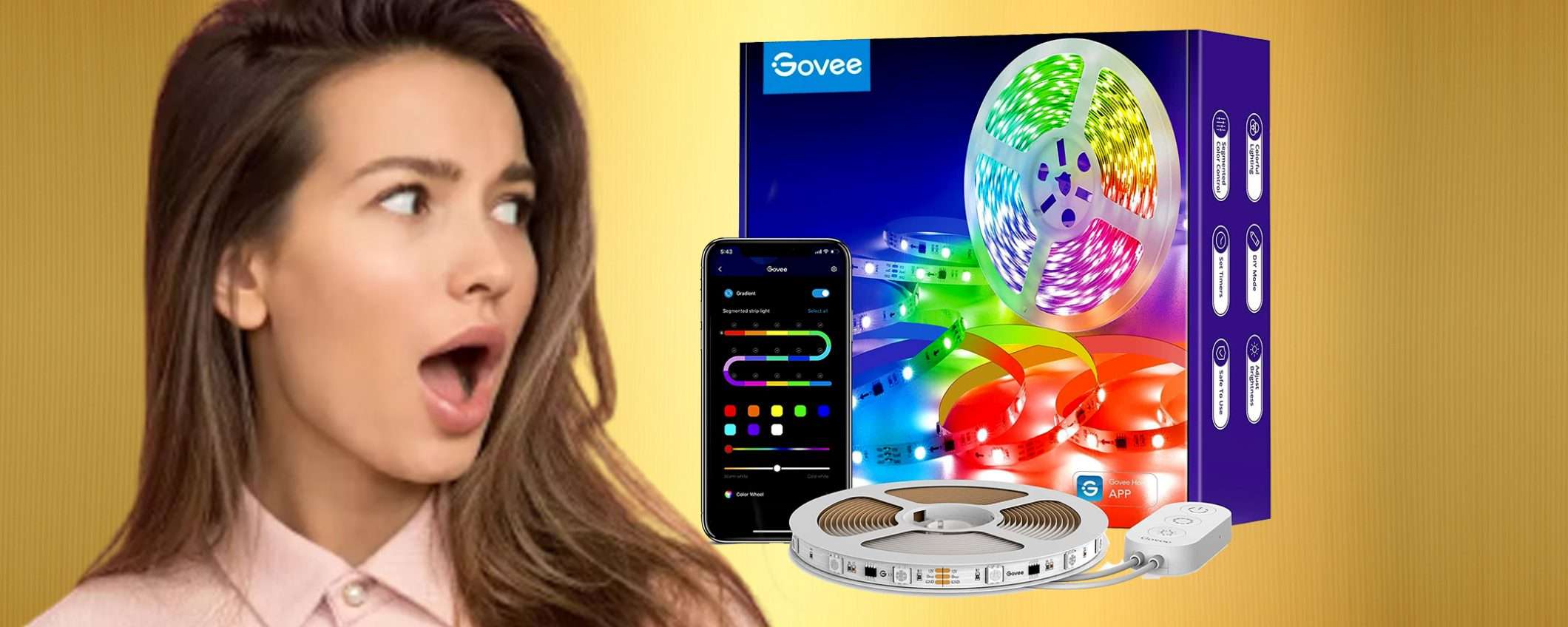Striscia con LED colorati a soli € 17,09: DOPPIO SCONTO su Amazon Striscia con LED colorati a soli € 17,09: DOPPIO SCONTO su Amazon