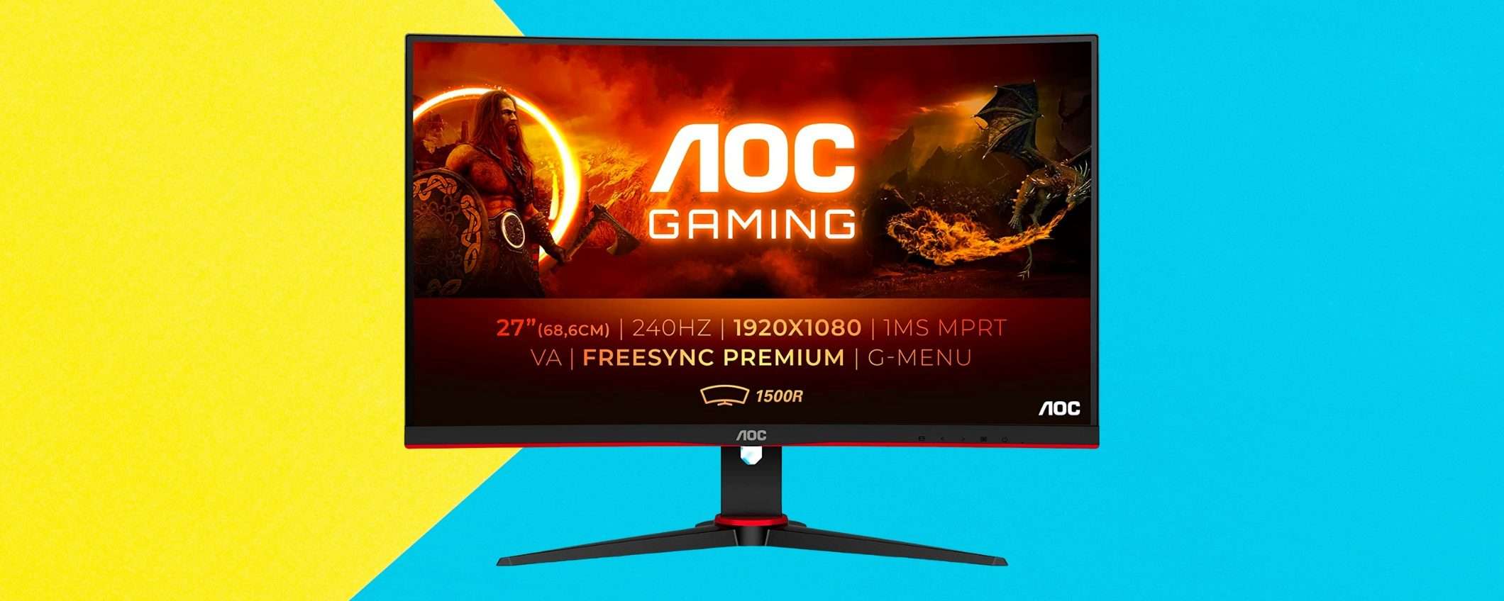 AOC Gaming: Monitor curvo da 27 pollici FHD, prezzo RIDICOLO AOC Gaming: Monitor curvo da 27 pollici FHD, prezzo RIDICOLO