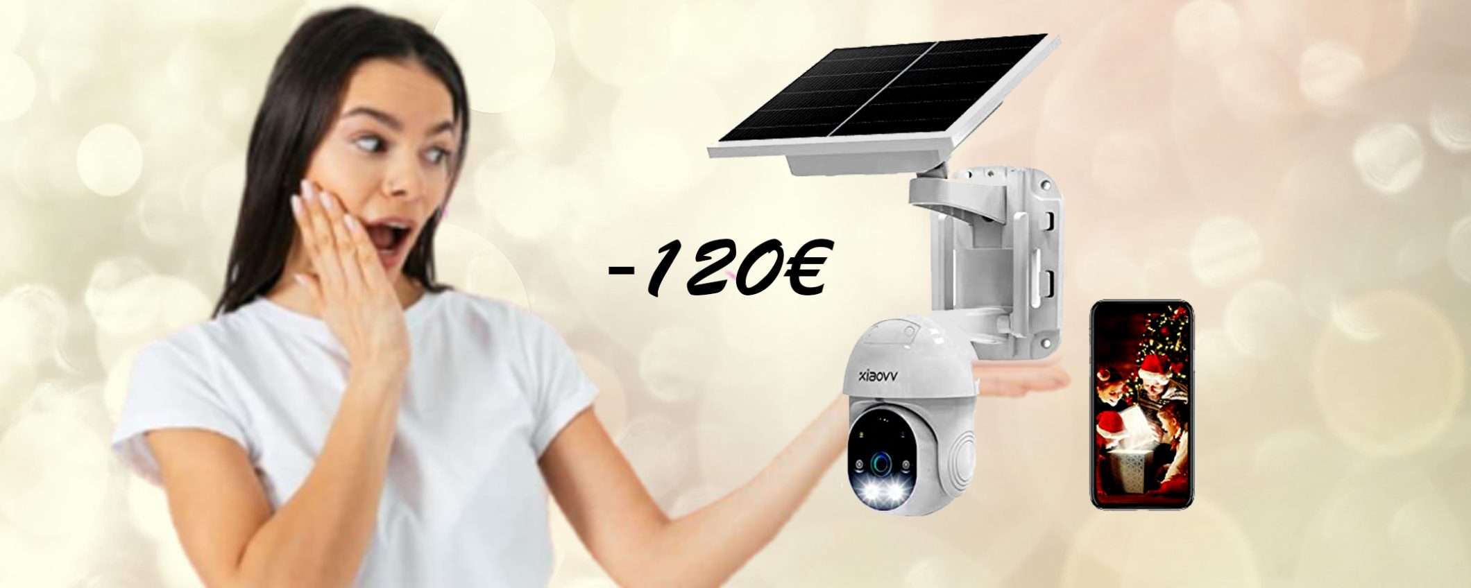 Videocamera di sorveglianza con pannelli solari a € 60,30: FOLLIA (-120€) Videocamera di sorveglianza con pannelli solari a € 60,30: FOLLIA (-120€)