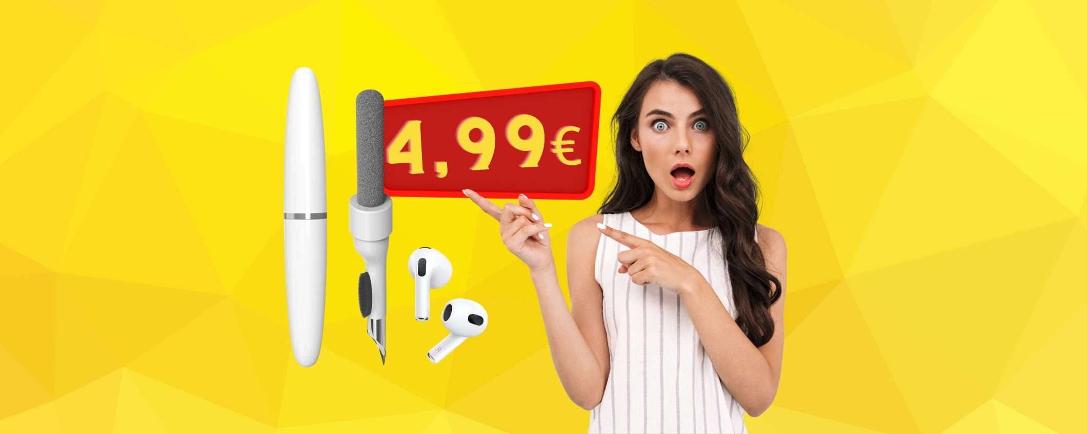 Solo 4,99€ per avere i tuoi auricolari perfettamente puliti (Amazon) Solo 4,99€ per avere i tuoi auricolari perfettamente puliti (Amazon)